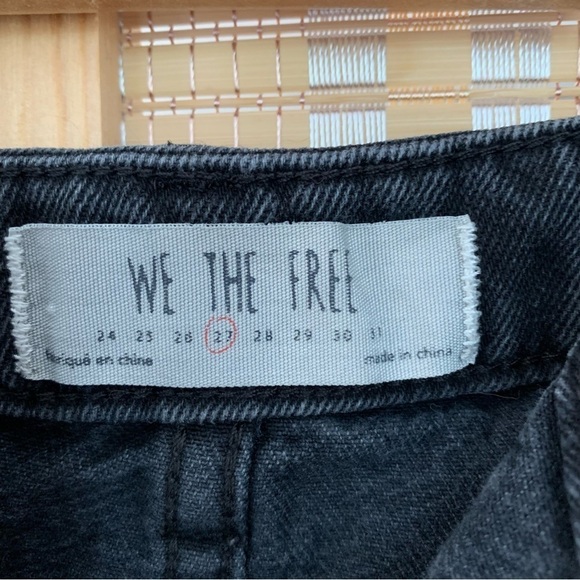 We the Free black denim full zipper up mini skirt, size 27 - Picture 3 of 9